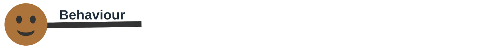 Section header banner reading "Behaviour", with a smiling-face icon.