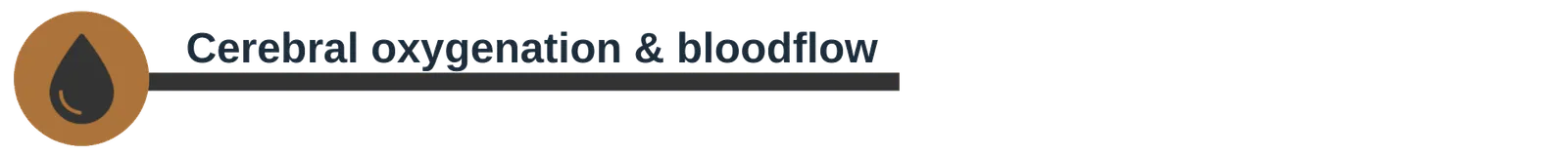 Section header banner reading "Cerebral oxygenation & bloodflow", with a blood-drop icon.