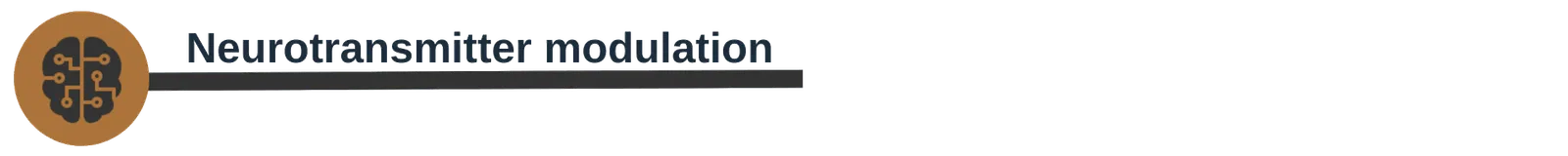 Section header banner reading "Neurotransmitter modulation", with a brain-and-circuit icon.